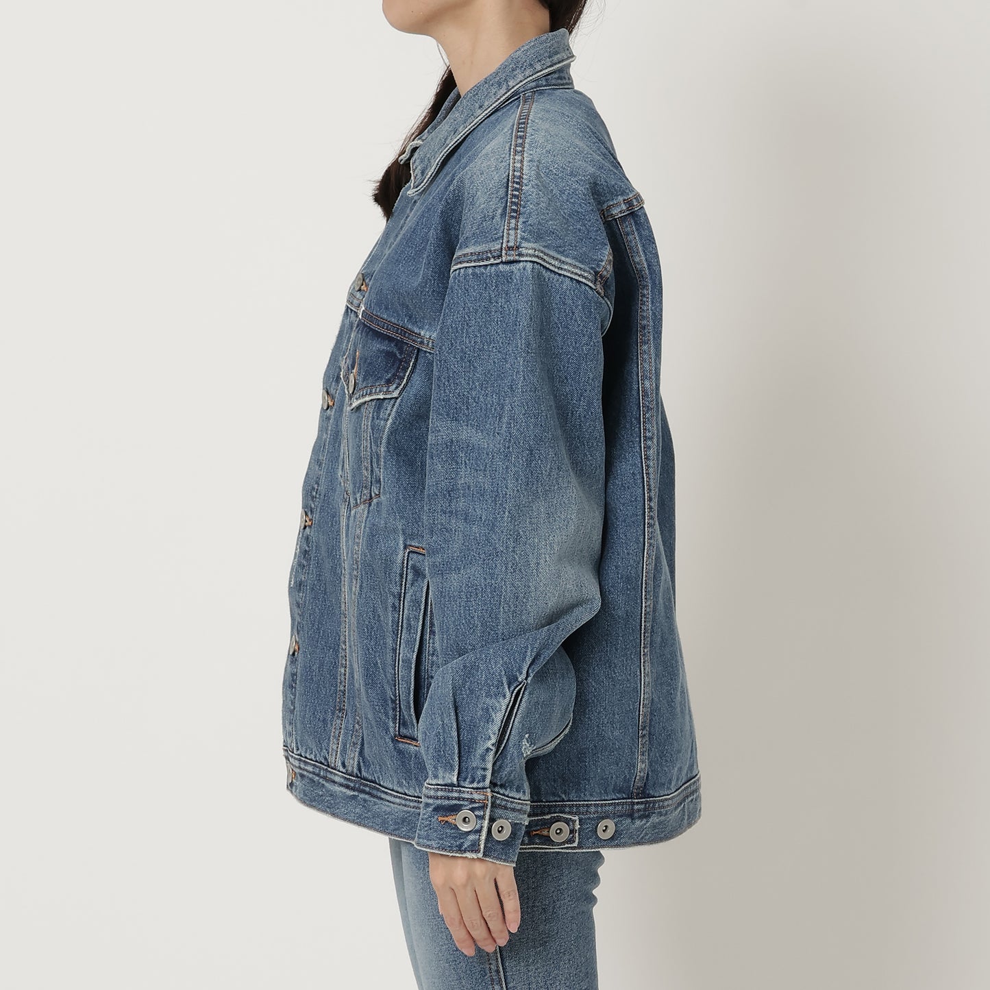 Oversized Trucker Denim Jacket (61738)