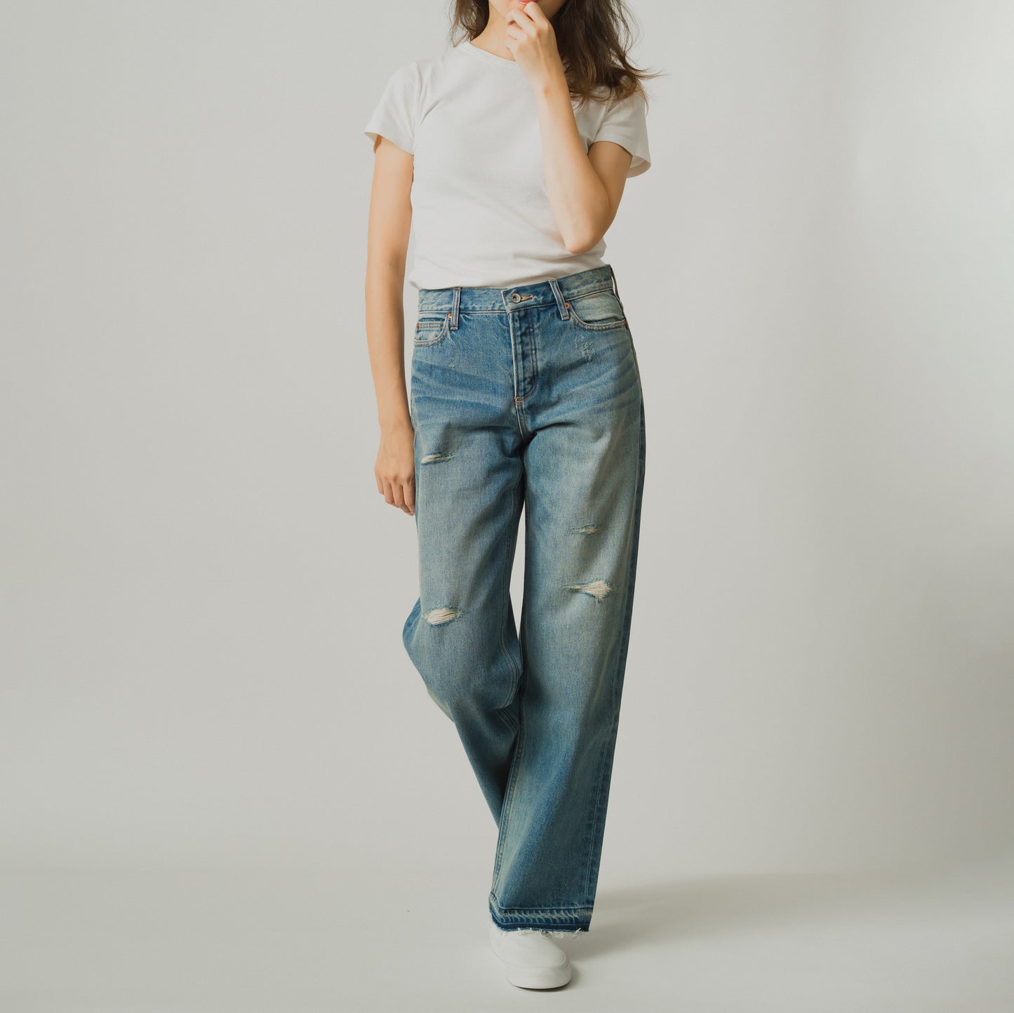 Mid-rise Boyfriend Crashed Denim (60987)