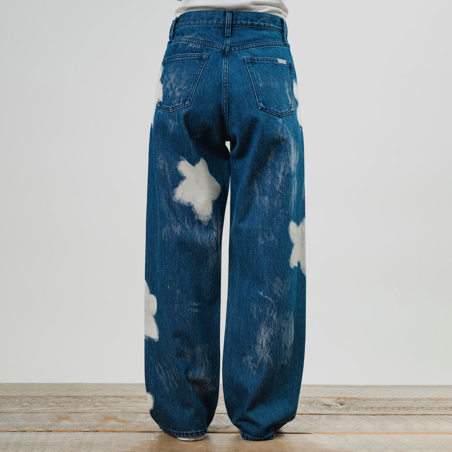 Flower Bleached Denim Pants (61281)