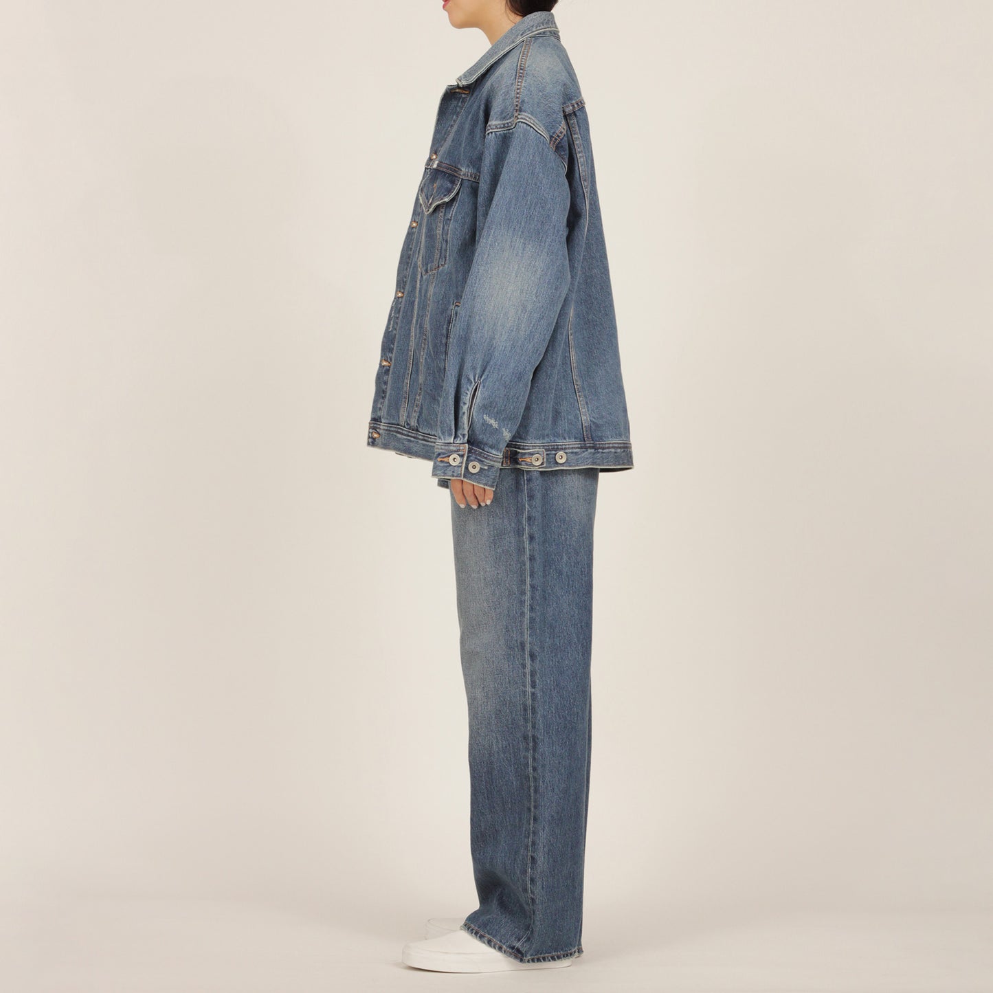 Oversized Trucker Denim Jacket (61738)