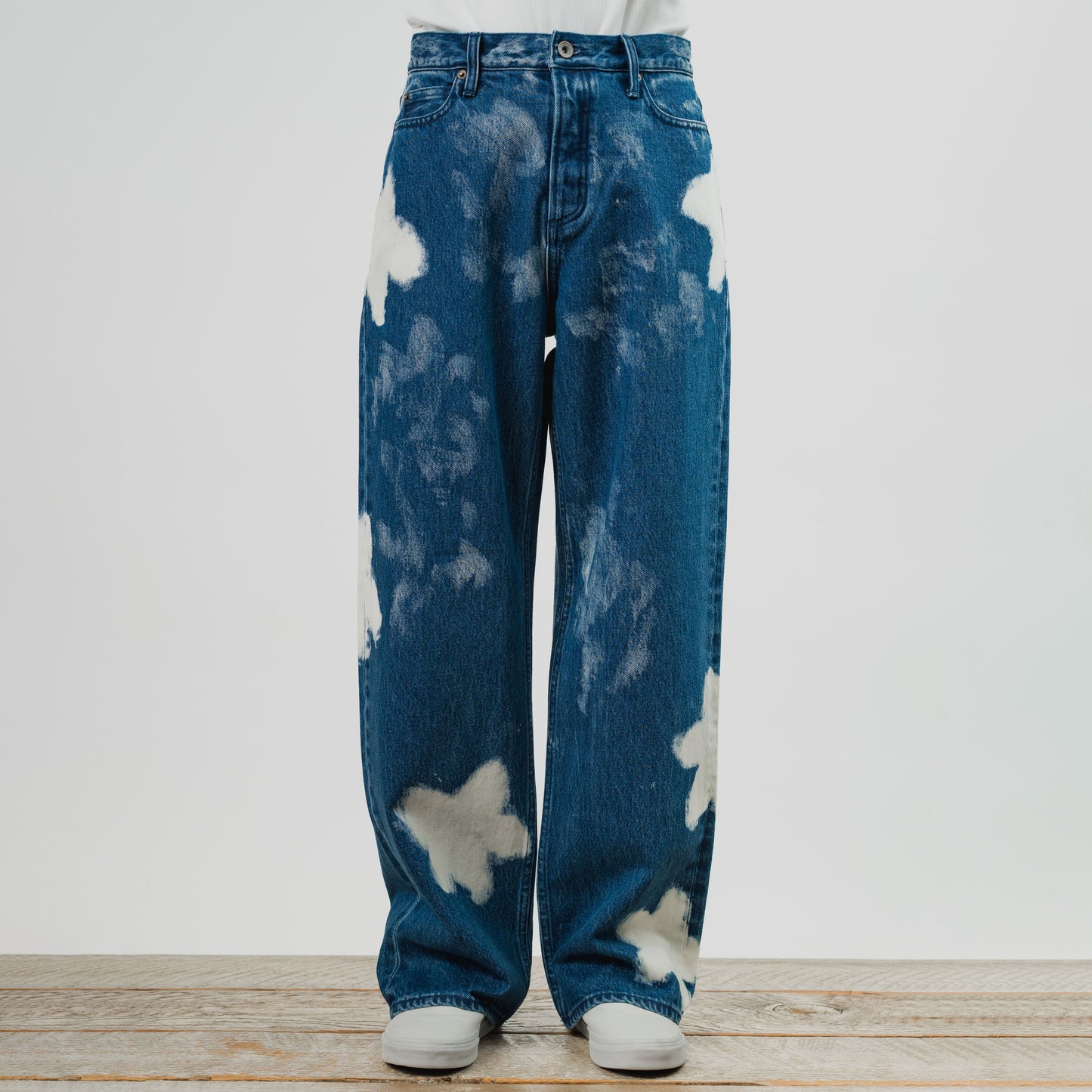 Flower Bleached Denim Pants (61281)