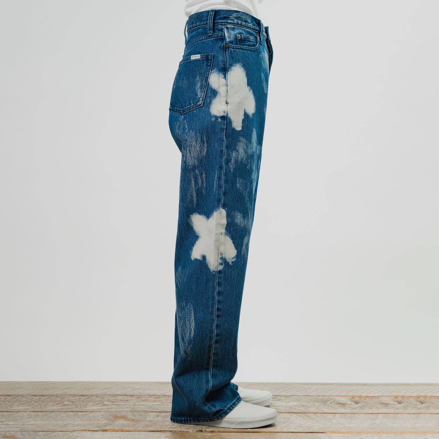 Flower Bleached Denim Pants (61281)