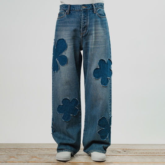 Floral Patchwork Boys Denim Pants (61282)